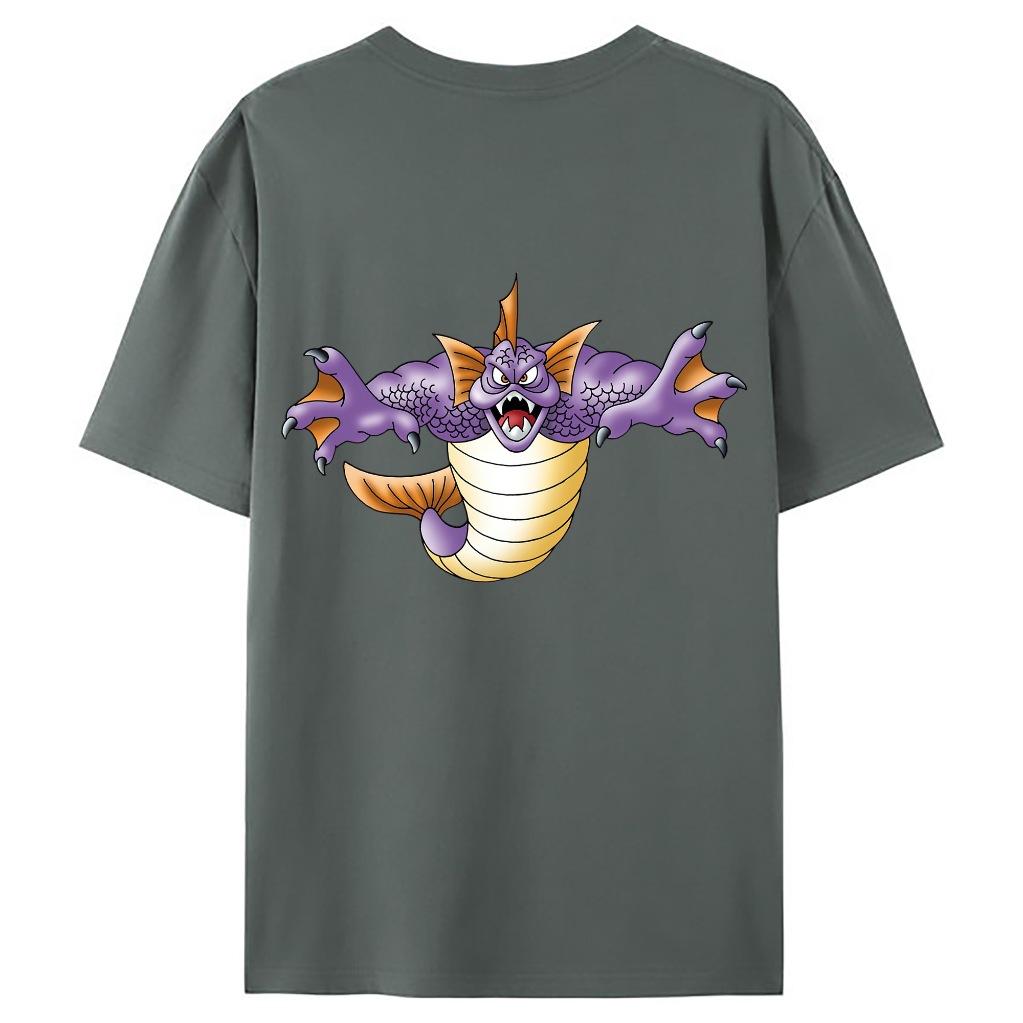 （画像用） ドラゴンクエスト Doragon Kuesuto Dragon Quest 綿100％ メンズ半袖Tシャツ（バックプリント） 通気性
